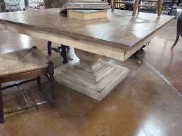 Square Base Tuscan Dining Table Reclaimed Wood Top Gathering Table Seats 8 Square Dining Room Table Square Dining Tables Dining Room Table