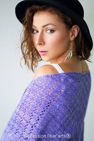 Lacy Lavender Knitted Triangle Shawl