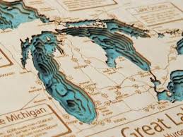 Custom 3d Wood Lake Maps 16x20 By Lake Art Wood Map Art Lake Art Wooden Map