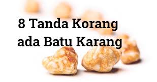 Batu karang adalah koleksi garam dan mineral yang biasanya terdiri daripada kalsium atau asid urik. 8 Tanda Korang Ada Batu Karang Kisahsidairy Com