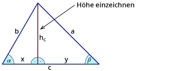 Winkelfunktionen im nicht rechtwinkligen dreieck berechnen / die höhe $$h_c$$ ist $$20$$ $$cm$$ lang. In Beliebigen Dreiecken Rechnen Mit Sinus Kosinus Und Tangens Kapiert De