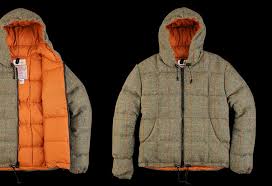 Harris Tweed Hooded Down Sweatshirt Lumberjac