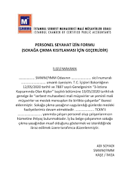 Çalışanlar i̇çin düzenlenecek dilekçe örneği (word). Smmm Ymm Ve Calisanlarinin Sokaga Cikma Yasagindan Muaf Tutulmasi Hakkinda Aciklama Ismmmo Muhasebe News