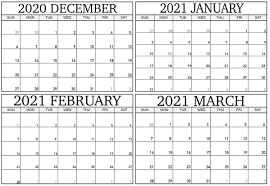 These word calendars are editable and downloadable in word or pdf format. Printable December 2020 March 2021 Calendar Excel Template Learnworksheet Learn The Knowledge On Fingertips Printable December 2020 March 2021 Calendar Excel Template