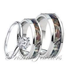 Womens 925 Sterling Silver Ring Mens Titanium Mossy Forest Oak Camo Band 3pc Set Camo Wedding Rings Sets Mens Wedding Rings Camo Wedding Rings