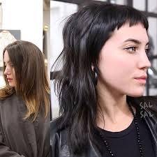 While the whole hair is cut short, the front sections of the hair have been left long. Fringe Textured Layers
