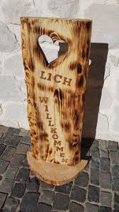 Turschild Turstehle Herz Lich Willkommen Hausturen Holz Geschenke Aus Holz Schwartenbretter