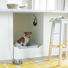 Redo your kitchen in style with elle decor's latest ideas and inspiring kitchen designs. Grey Shaker Kitchen With Dog Cubby Within The Island Ideal Home Built In Dog Bed Dog Bed Dog Kitchen
