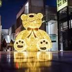 Outdoor Large Waterproof 3D Christmas Animal LED Teddy Bear Motif Lights  for Park Lighting Display