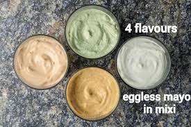 This creamy sriracha mayo recipe has hot sauce combined with mayo. Eggless Mayonnaise Recipe 4 Flavours Veg Mayonnaise Eggless Mayo