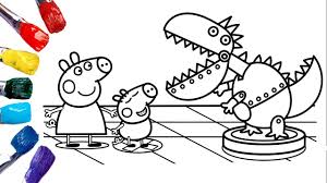 George george pig colouring pages: Peppa And George S Trip To The Museum Peppa Pig Coloring Pages Art Colours For Kids Youtube