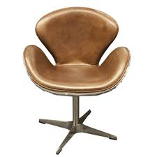 Ein drehsessel würde ihr wohnzimmer perfekt ergänzen? Luxus Art Deco Schreibtisch Stuhl Echtleder Hellbraun Aluminium Drehstuhl Drehsessel Chefsessel Air Wing Flugzeug Vintage Sessel Stuhl