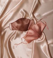 Silk Satin Pink And Cappuccino Face Masks Fashion Face Mask Fashion Mask Diy Mask