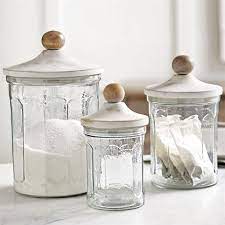 Airtight canisters sets for the kitchen counter 7. Fluted Glass Kitchen Canister Set