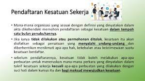 Definisi kesatuan sekerja seksyen 2 1 akta kesatuan sekerja yang bermaksud seperti berikut: Kesatuan Sekerja Di Malaysia