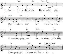 Messe vorschläge zur musikalischen gestaltung der. Maria Durch Ein Dornwald Ging Noten Liedtext Midi Akkorde