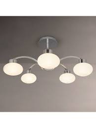 With glass crystals in a variety of shapes, the pendant is completed with a silv. John Lewis Roma 5 Light Semi Flush Ceiling Light Chrome White At John Lewis Partners