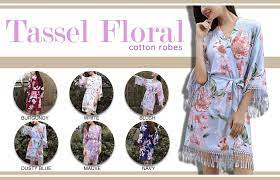 Floral bridesmaid dresses are the ultimate mix and match dream. Tassel Cotton Floral Robes For Bridesmaid Cheap Bridesmaid Robes Bridal Cotton Floral Robes Bride To Be Shop