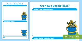 Pass out bucket filler punch cards. Free Bucket Filler Template Worksheet Bucket Filler Picture