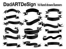 Simple Blank Ribbon Banners Hand Drawn 16 Png Hr Files Ready To Use Eps Vector Ribbon Banner How To Draw Hands Banner Vector