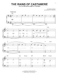 Sheet music arranged for easy piano in d minor. Ramin Djawadi The Rains Of Castamere From Game Of Thrones Sheet Music Download Pdf Score 252532