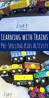 Learning With Trains Simple Pre Spelling Activity For Kids Activities For Kids Spelling Activities Train Activities