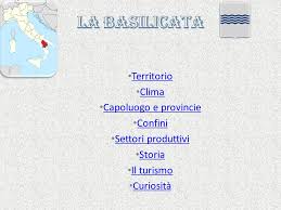 L'elenco delle sigle delle province italiane sono consultabili nella tabella qui sotto in ordine alfabetico per provincia. La Basilicata Territorio Clima Capoluogo E Provincie Confini Ppt Video Online Scaricare