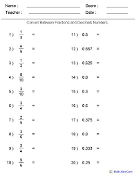 Converting Between Fractions Decimals Worksheets Teacher Generated Worksheets On All Sorts Of Fraction C Fractions Worksheets Decimals Worksheets Fractions