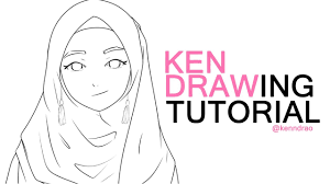 Wanita muslimah memakai kimono jepang. Tutorial Sketsa Muslimah Untuk Pemula Youtube