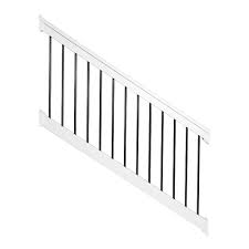 Get the best deals on stairs & railing when you shop the largest online selection at ebay.com. Durables 3 X 6 Kirklees Vinyl Railing Stair Section With Round Black Aluminum Spindles White Wwr T36 R6s