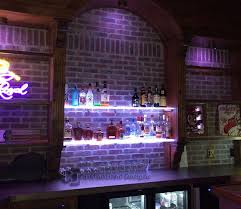 Lighted Back Bar Shelves Great For Home Bars Restaurants Bars Floating Shelves With Lights Bars For Home Bar Shelves