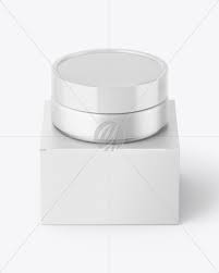 Download Frosted Glass Cosmetic Jar With Paper Box Mockup In Jar Mockups On Yellow Images Object Mockups