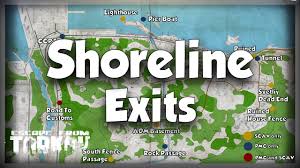 Factory woods customs interchange reservewip shoreline the lab. Shoreline Exit Map All Pmc And Scav Exits With Map Escape From Tarkov Youtube