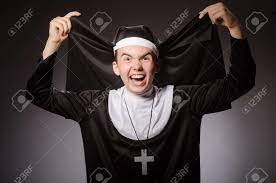 Funny Man Wearing Nun Clothing Stock Photo, Picture And Royalty Free Image.  Image 56796046.