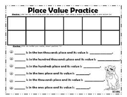 place value chart to hundred thousands practice