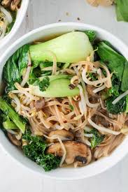 Bok Choy Brown Rice Noodle Bowl The Perfect Gluten Free Vegan Healthy Clean Program A Brown Rice Noodle Recipe Brown Rice Cooking Vegan Asian Recipes