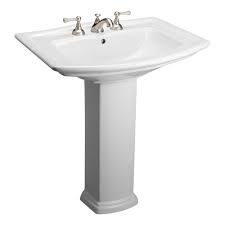 Washington 550 Vitreous China Pedestal Combo Bathroom Sink In White 3 398wh Pedestal Sink Bathroom Sink Barclay Products