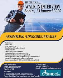 Informasi loker lowongan kerja berpendidikan smk terbaru februari 2021 sesuai kriteria, minat dan pendidikan anda follow instagram @lokerbumiayu. Lowongan Kerja Assembling Longcore Repaire Pt Otsindo Prima Raya Segra Loker Swasta