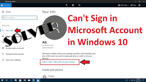 Click your info on the left pane. Unable To Login With My Microsoft Account In Windows 10 Archives Fix Pc Errors