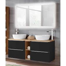 Im badezimmer sollten sie sich so richtig wohlfühlen, schließlich verbringen sie in diesem raum jeden tag viel zeit. Badezimmer Waschtisch Led Spiegel Set Toskana Black 56 In Seidenmatt