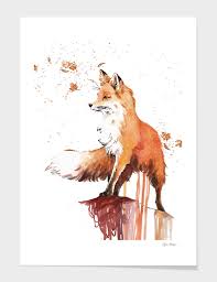 Fox Art Print By Sergio Marques Limited Edition From 29 9 Curioos Fox Art Art Animal Art
