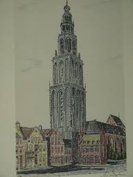 A J Van Dijk Martinitoren Groningen Ingekleurde Ets Gesigneerd Verkocht Bekijk De Veilingopbrengst