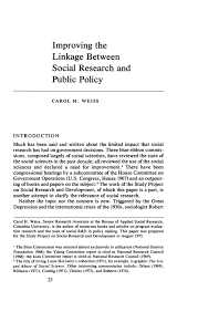Check spelling or type a new query. Improving The Linkage Between Social Research And Public Policy Knowledge And Policy The Uncertain Connection The National Academies Press