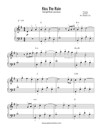 } free kiss the rain piano sheet music is provided for you. Piano Notion Kiss The Rain Sheet Music Piano Solo In G Major Download Print Piano Sheet Music Piano Sheet Piano Music