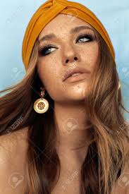 The blue eyes almost certainly come from a certain version of the oca2 gene. Fashion Studio Portrait Of Beautiful Young Woman With Brown Hair Stock Photo Picture And Royalty Free Image Image 119065987