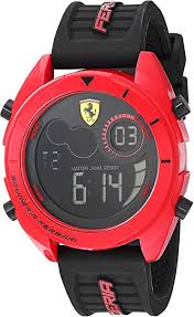 Scuderia ferrari forza watch 0830549. Amazon Com Ferrari Men S Forza Quartz Watch With Silicone Strap Black 22 Model 0830549 Watches