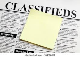 Fake Classified Ad Newspaper Sticky ...