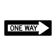 Black And White Arrow Road Sign One Way Left