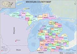 Upper Peninsula County Map Michigan County Map, List Of Counties In Michigan With Seats - Whereig.com