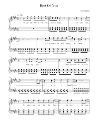 Print And Download In Pdf Or Midi Best Of You Foo Fighters Free Sheet Music For Piano Made By Niclas4 Foo Fighters Country Music Lyrics Country Song Quotes